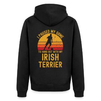 Football and Irish Terriers - Unisex Premium Organic Zip Hoodie - black - Back - Nico (187cm)
