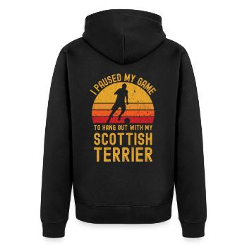 Football and Scottish-Terrier - Unisex Premium Organic Zip Hoodie - black - Back - Nico (187cm)