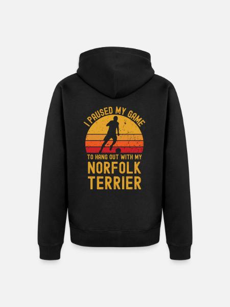 Fußball und Norfolk-Terrier - Unisex Premium Bio Zip Hoodie - Schwarz