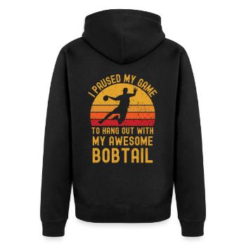 Handball and Bobtail - Unisex Premium Organic Zip Hoodie - black - Back - Nico (187cm)