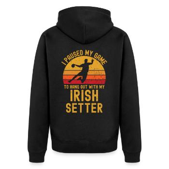 Handball and Irish-Setter - Unisex Premium Organic Zip Hoodie - black - Back - Nico (187cm)