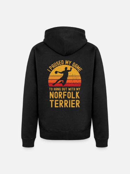 Handball and Norfolk Terriers - Unisex Premium Organic Zip Hoodie - black