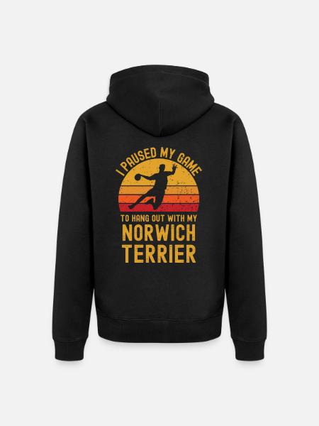 Handball and Norwich Terriers - Unisex Premium Organic Zip Hoodie - black