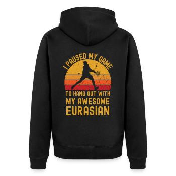 Tennis and Eurasians - Unisex Premium Organic Zip Hoodie - black - Back - Nico (187cm)