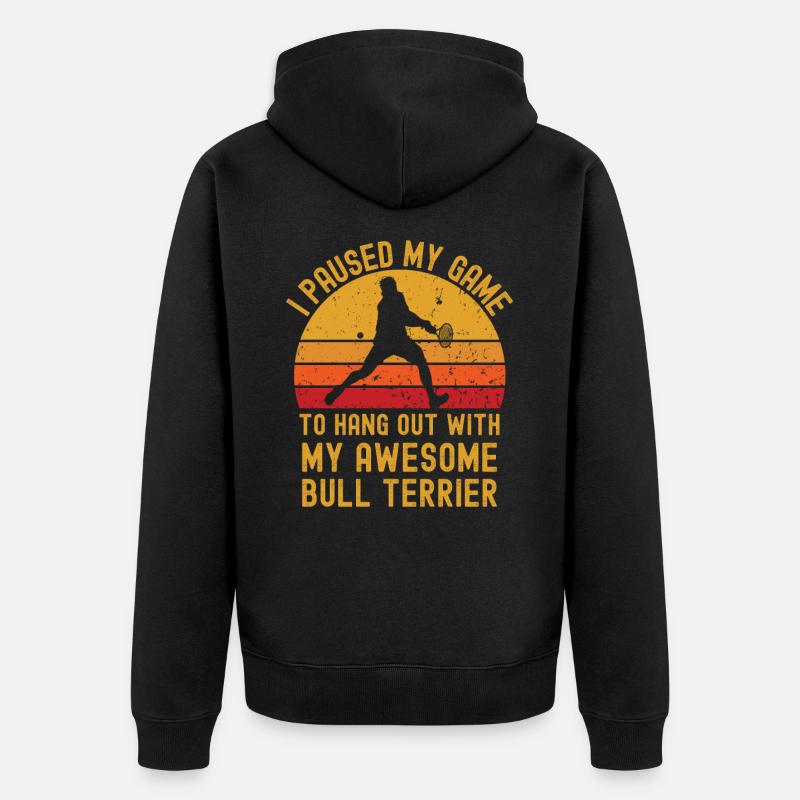 Tennis et Bull Terriers - Veste à capuche bio Premium Unisexe - noir
