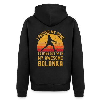 Tennis et Bolonka - Veste à capuche bio Premium Unisexe - noir - Dos - Nico (187cm)