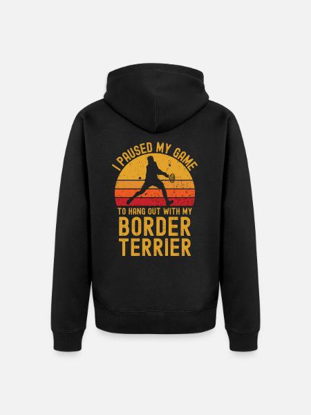 Tennis and Border Terriers - Unisex Premium Organic Zip Hoodie - black