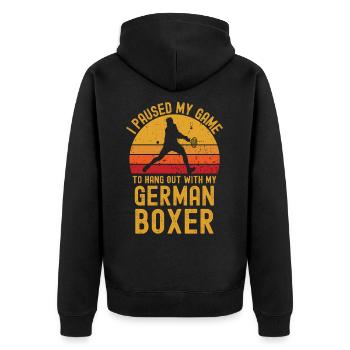 Tennis et boxeurs allemands - Veste à capuche bio Premium Unisexe - noir - Dos - Nico (187cm)