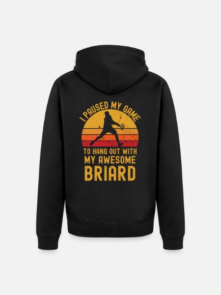 Tennis and Briard - Unisex Premium Organic Zip Hoodie - black