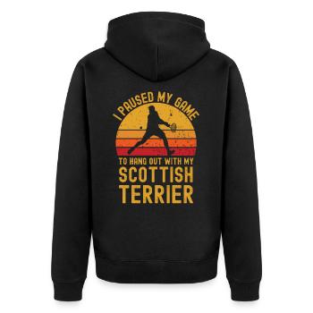 Tennis and Scottish Terriers - Unisex Premium Organic Zip Hoodie - black - Back - Nico (187cm)
