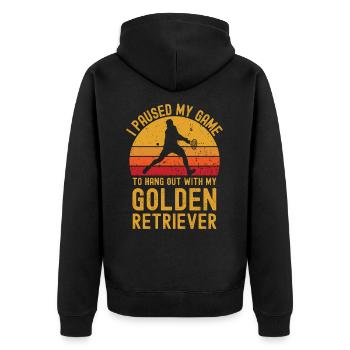 Tennis et Golden Retrievers - Veste à capuche bio Premium Unisexe - noir - Dos - Nico (187cm)