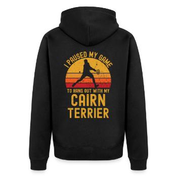 Tennis et Cairn Terriers - Veste à capuche bio Premium Unisexe - noir - Dos - Nico (187cm)