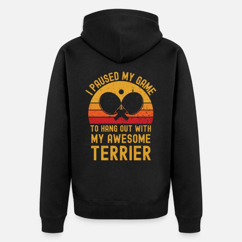 Tennis de table et terriers - Veste à capuche bio Premium Unisexe - noir