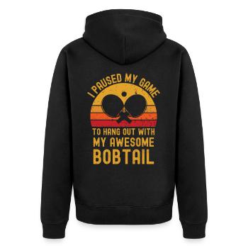 Table tennis and bobtail - Unisex Premium Organic Zip Hoodie - black - Back - Nico (187cm)