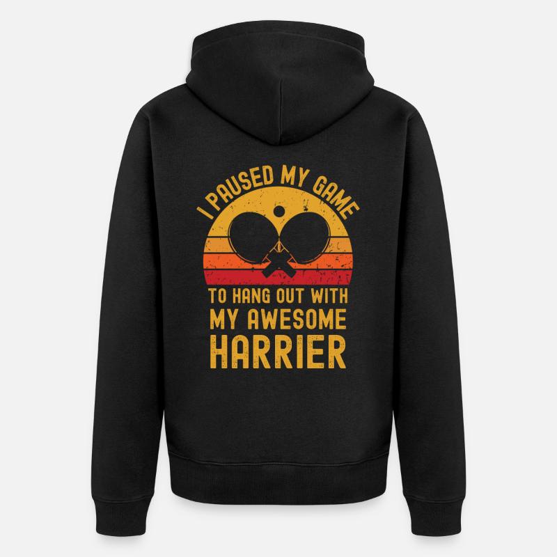 Tennis de table et Harrier - Veste à capuche bio Premium Unisexe - noir
