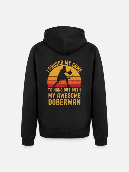 Basketball and Doberman - Unisex Premium Organic Zip Hoodie - black