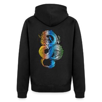 Dragon Japonais Vintage Demon Retro 102 - Veste à capuche bio Premium Unisexe - noir - Dos - Nico (187cm)