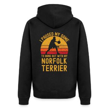 Basketball und Norfolk-Terrier - Unisex Premium Bio Zip Hoodie - Schwarz - Hinten - Nico (187cm)