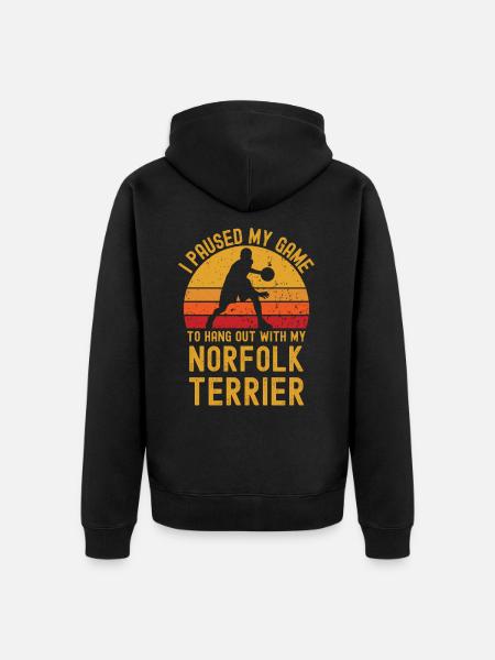 Basketball und Norfolk-Terrier - Unisex Premium Bio Zip Hoodie - Schwarz