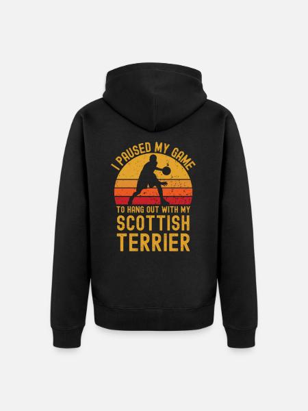Basketball and Scottish Terriers - Unisex Premium Organic Zip Hoodie - black