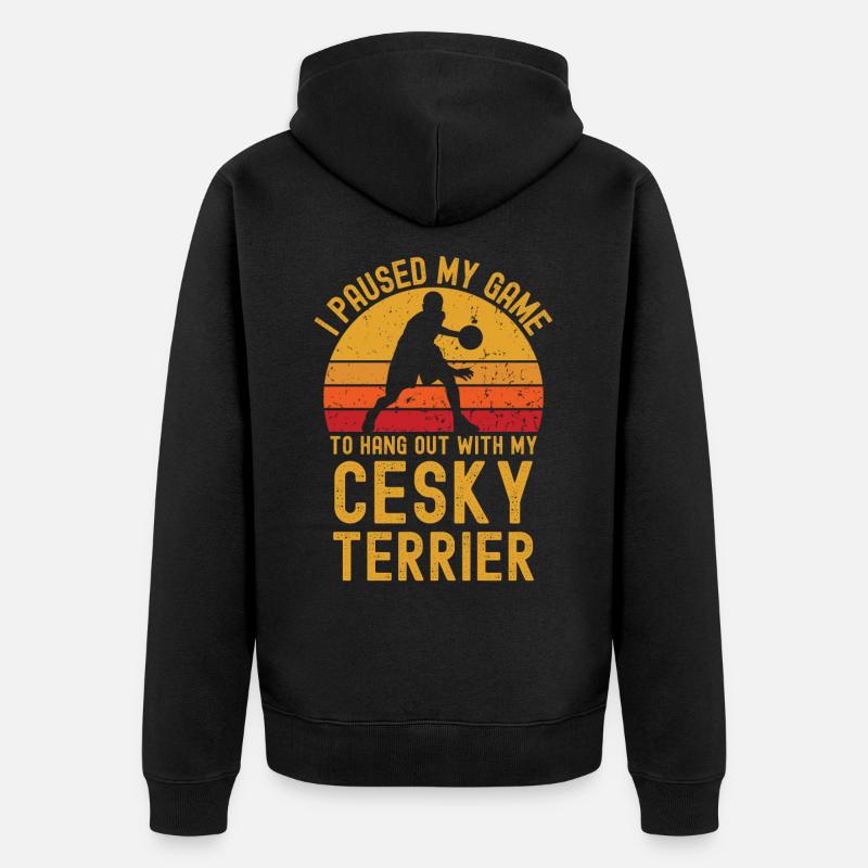 Basketball et Cesky Terriers - Veste à capuche bio Premium Unisexe - noir