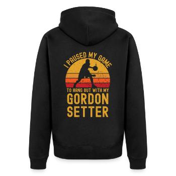 Basketball et Gordon Setter - Veste à capuche bio Premium Unisexe - noir - Dos - Nico (187cm)