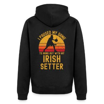 Basketball and Irish Setter - Unisex Premium Organic Zip Hoodie - black - Back - Nico (187cm)