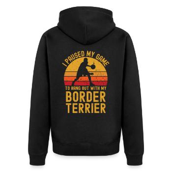 Basketball et Border Terrier - Veste à capuche bio Premium Unisexe - noir - Dos - Nico (187cm)