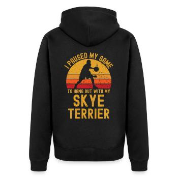 Basket-ball et Skye Terrier - Veste à capuche bio Premium Unisexe - noir - Dos - Nico (187cm)