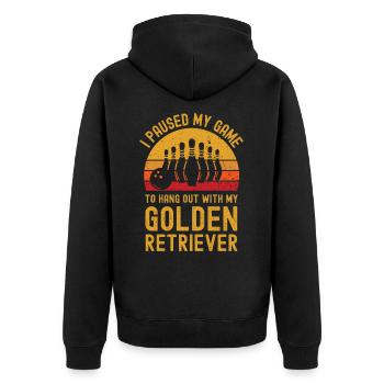 Bowling et Golden Retrievers - Veste à capuche bio Premium Unisexe - noir - Dos - Nico (187cm)