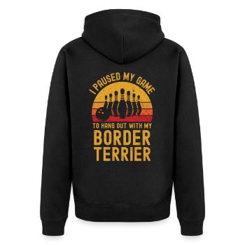 Bowling et Border Terriers - Veste à capuche bio Premium Unisexe - noir - Dos - Nico (187cm)