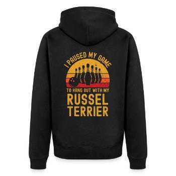 Bowling et Russel Terriers - Veste à capuche bio Premium Unisexe - noir - Dos - Nico (187cm)