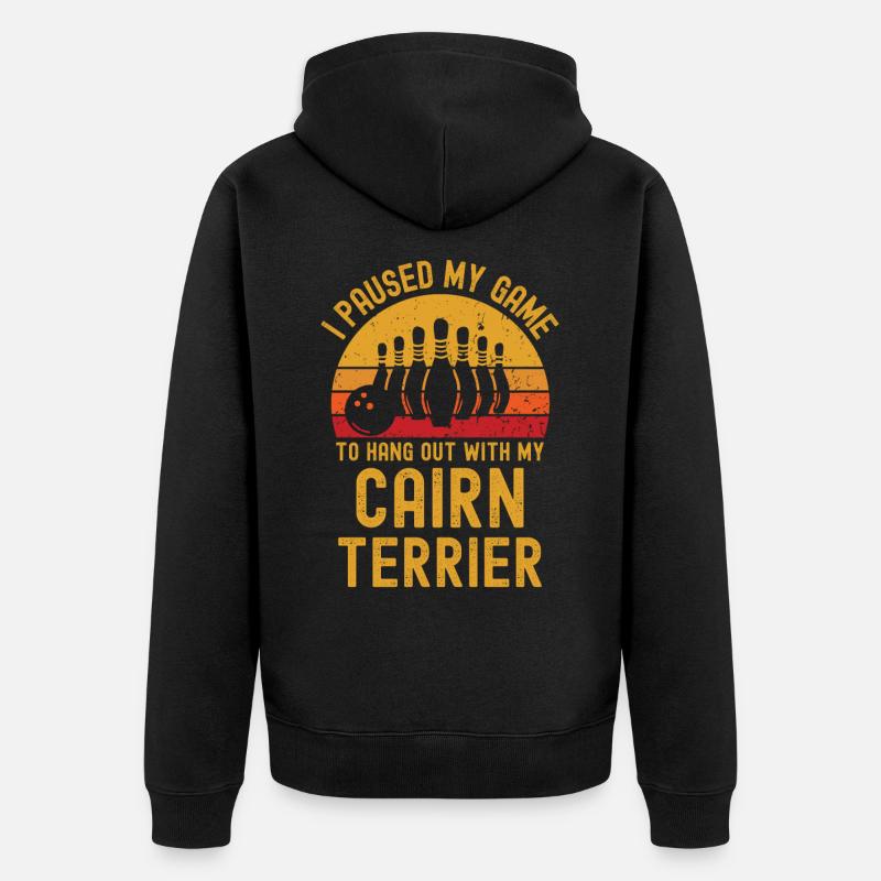 Bowling et Cairn Terriers - Veste à capuche bio Premium Unisexe - noir