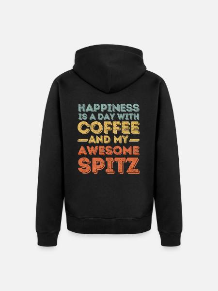 Spitz Kaffee Hund Cafe - Unisex Premium Bio Zip Hoodie - Schwarz