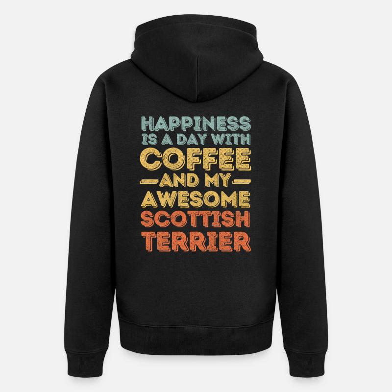 Café écossais-terrier pour chiens - Veste à capuche bio Premium Unisexe - noir