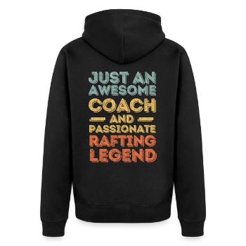 Trainer Rafting retro - Unisex Premium Organic Zip Hoodie - black - Back - Nico (187cm)