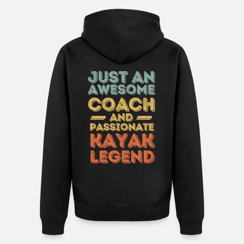 Trainer Kayak retro - Unisex Premium Bio Zip Hoodie - Schwarz