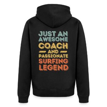 Trainer Surfing retro - Unisex Premium Organic Zip Hoodie - black - Back - Nico (187cm)
