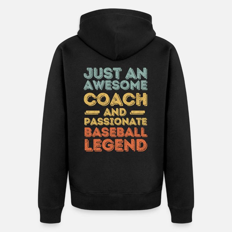 Trainer Baseball retro - Unisex Premium Bio Zip Hoodie - Schwarz