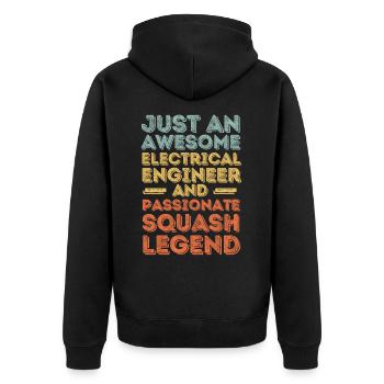 Electrical Engineer Squash retro - Unisex Premium Organic Zip Hoodie - black - Back - Nico (187cm)