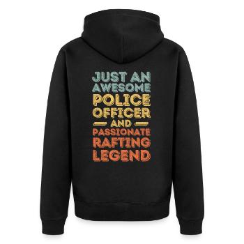Policeman rafting retro - Unisex Premium Organic Zip Hoodie - black - Back - Nico (187cm)