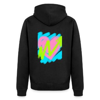 Herz mit Marker - Unisex Premium Bio Zip Hoodie - Schwarz - Hinten - Nico (187cm)