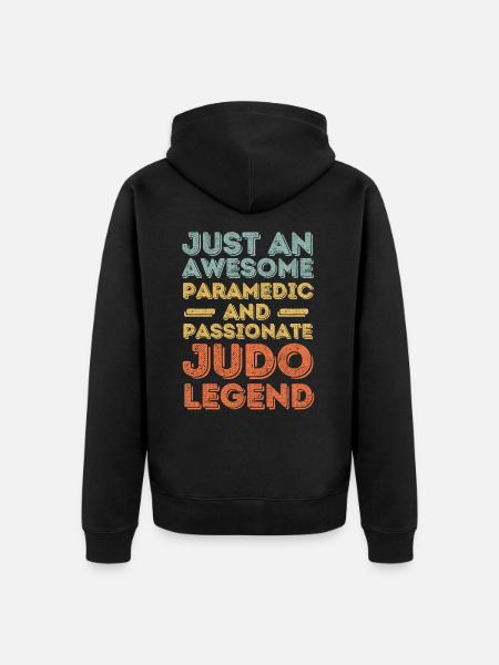 Paramedic Judo retro - Unisex Premium Organic Zip Hoodie - black