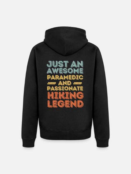 Sanitäter Wandern retro - Unisex Premium Bio Zip Hoodie - Schwarz