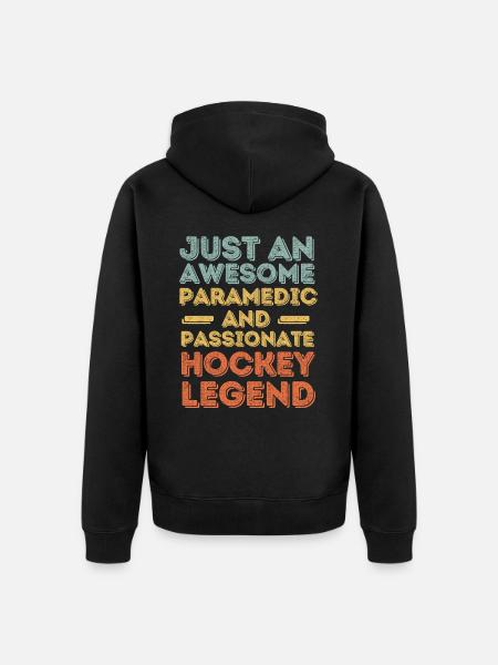 Paramedic Hockey retro - Unisex Premium Organic Zip Hoodie - black
