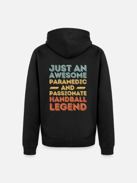 Paramedic Handball retro - Unisex Premium Organic Zip Hoodie - black