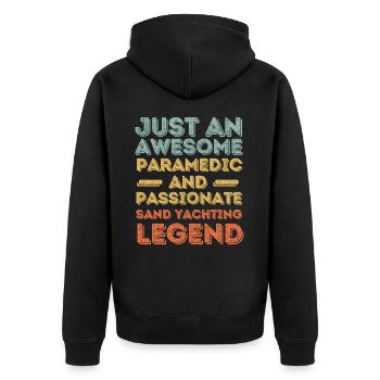 Paramedic sand sails retro - Unisex Premium Organic Zip Hoodie - black - Back - Nico (187cm)