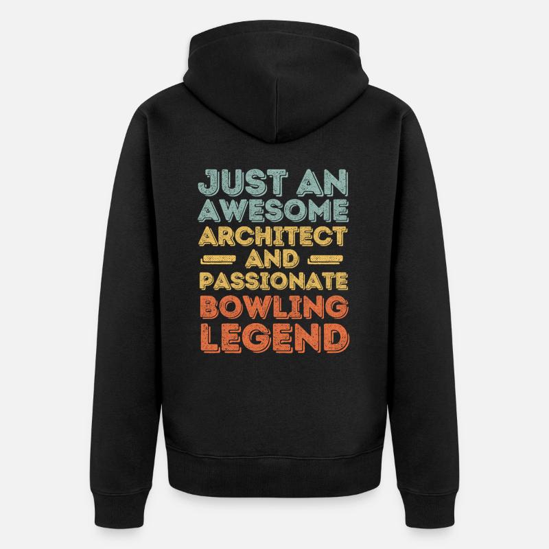 Architecte Bowling rétro - Veste à capuche bio Premium Unisexe - noir