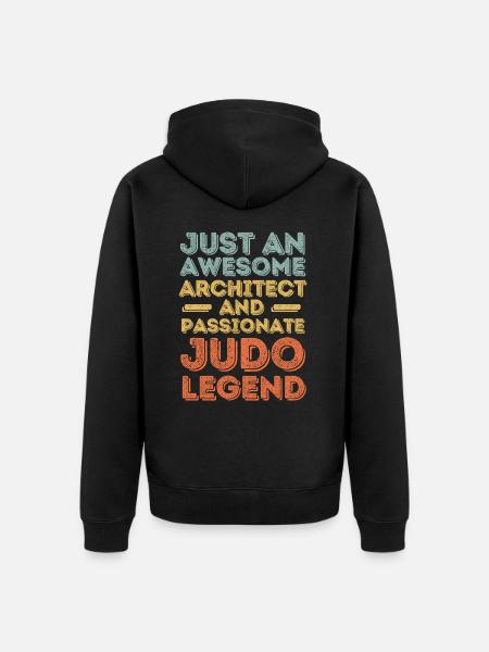 Architect Judo retro - Unisex Premium Organic Zip Hoodie - black