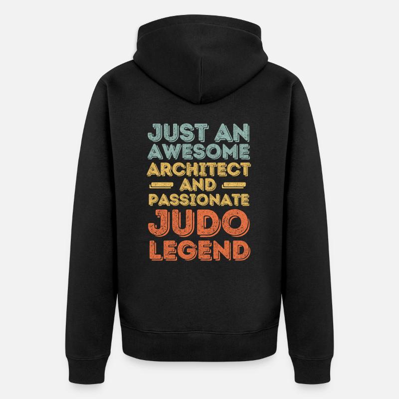 Architecte Judo rétro - Veste à capuche bio Premium Unisexe - noir
